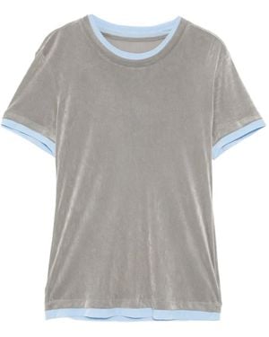 JNBY T-Shirt Aus Samt Mit Kontrastdetails - Grau