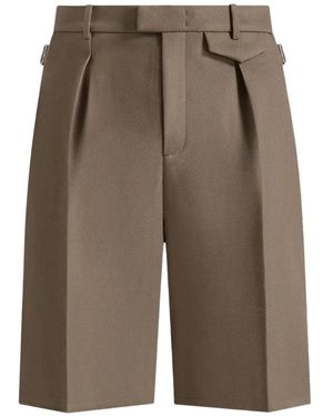 Manière De Voir Auguste Tailored Twill Bermuda Shorts - Grey