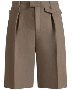 Manière De Voir Auguste Tailored Tweed Bermuda Shorts - Natural