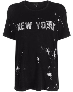 R13 Paint-Splatter T-Shirt - Black
