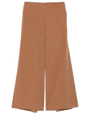 Marc O' Polo Elasticated-Waistband Palazzo Trousers - Brown