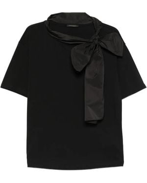 Marina Rinaldi Mrnwhisky Bow-Detail T-Shirt - Black