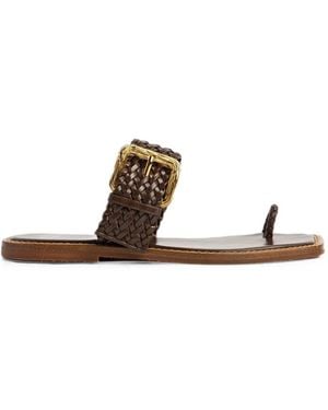 Giuseppe Zanotti Woven-Strap Flat Sandals - White