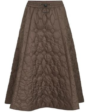 Brunello Cucinelli Gewatteerde Midi-Rok Met Matte Afwerking - Bruin