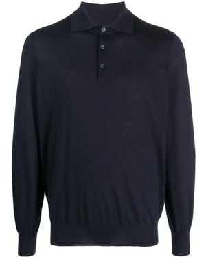 Brunello Cucinelli Long Sleeve Shirt With A Collar - Blue