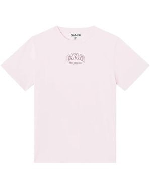 Ganni Organic Cotton T-Shirt - Pink