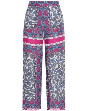 Maliparmi Pantalon Ample À Imprimé Cachemire - Blue