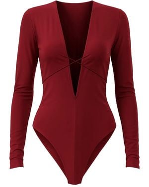 Amazuìn Body Martin À Manches Longues - Rouge