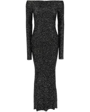 Stella McCartney Schulterfreies Strickkleid mit Verzierung - Schwarz