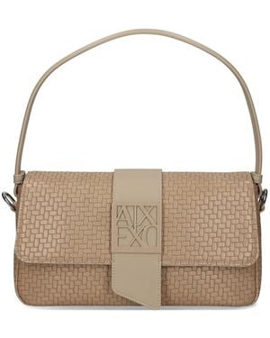 ARMANI EXCHANGE Woven-Panel Tote Bag - Brown
