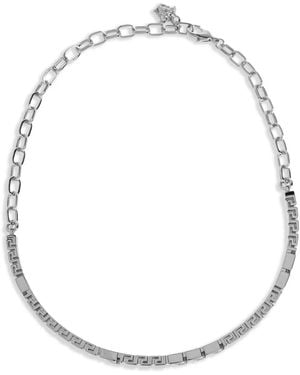 Versace Medusa Head-Pedant Chain Necklace - White