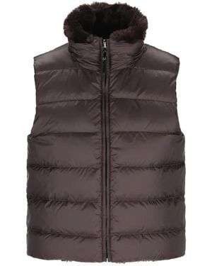 Max Mara Wendbare Wattierte Weste Mit Horizontaler Steppung - Braun