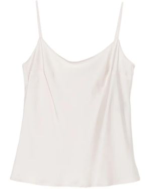D.exterior Satin-Finish Camisole Top - White