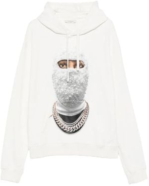ih nom uh nit Hoodie À Imprimé Graphique - Blanc