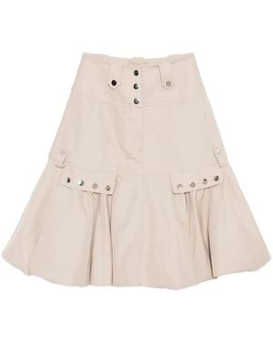 ROKH Midi-Rok Met Pofmouwen - Naturel