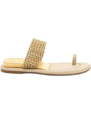 Casadei Goldeneye Zeppa Blade Sandals - White
