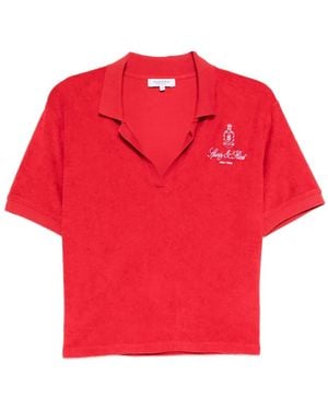 Sporty & Rich Vendome Terry Polo Top - Red