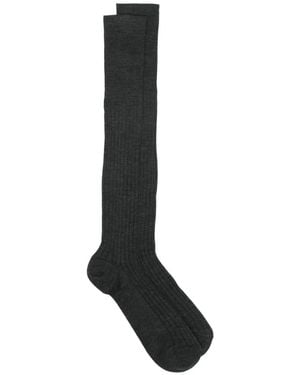 Brunello Cucinelli Ribbed-Knit Socks - Black