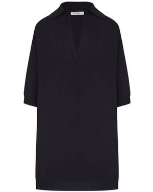 Max Mara Polo À Col V - Blue