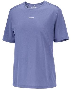 Salomon T-Shirt En Résille À Logo Imprimé - Bleu