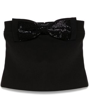 Self-Portrait Crepe Bandeau Top - Black