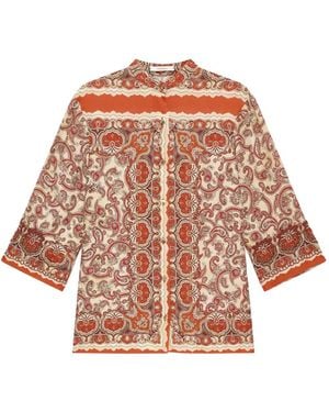 Maliparmi Sunset Paisley Embroidered Shirt - White