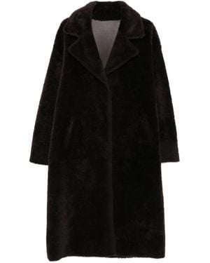 Arma Faux-Shearling Coat - Black