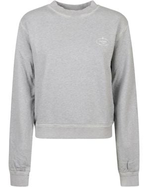 Prada Logo-Print Cotton Sweatshirt - Grey