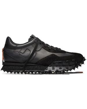 Barracuda Impact Leather Paneled Sneakers - Black
