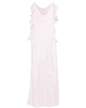 ROTATE BIRGER CHRISTENSEN Gerüschtes Kleid mit U-Ausschnitt - Pink