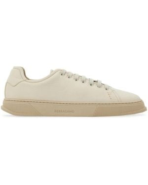Ferragamo Salvatore Ivory Leather Trainers - White