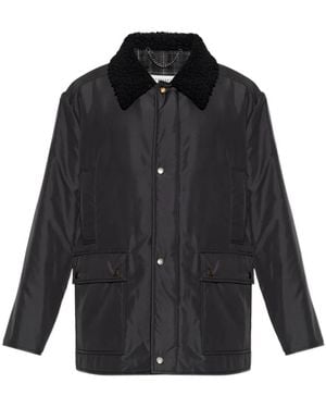 Maison Margiela Shearling-Collar Press-Stud Jacket - Black