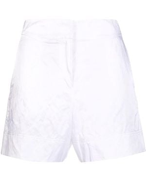 Shiatzy Chen Pantalones Cortos De Talle Alto - Blanco