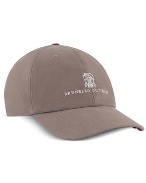 Brunello Cucinelli Embroidered-Logo Baseball Cap - Brown