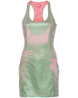 DIESEL De-Arlyn-S Laminated Mini Dress - Green