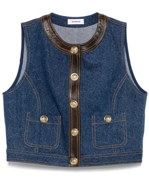 Sandro Denim Gilet - Blue