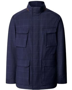 Hackett Velo-Speed Windowpane-Check Jacket - Blue