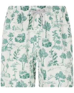 MC2 Saint Barth Gustavia Toile-Print Swim Shorts - Green