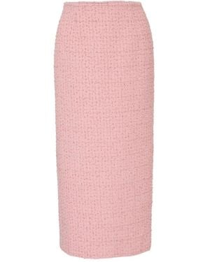 Carolina Herrera Jupe Crayon Mi-Longue En Tweed - Rose