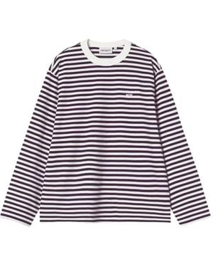 Carhartt Ezra Striped Long-Sleeved T-Shirt - Purple