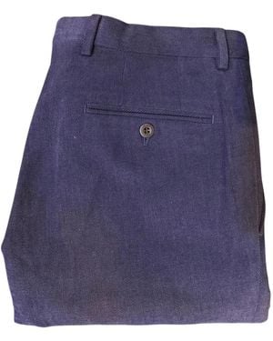 Brioni Button-Pocket Cotton Trousers - Blue
