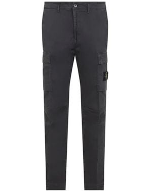 Stone Island Logo-Patch Pocket Trousers - Blue