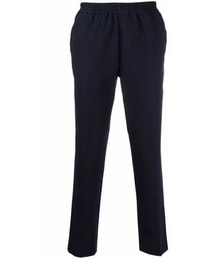 Harmony Textured Slim-Fit Trousers - Blue