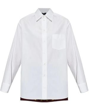 Etro Floral-Print Silk-Panel Shirt - White