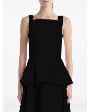Adam Lippes Soleil Peplum Blouse - Black