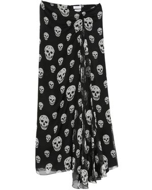 McQueen Falda Larga Drapeada - Negro