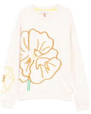 Mira Mikati Floral-Embroidered Sweatshirt - White