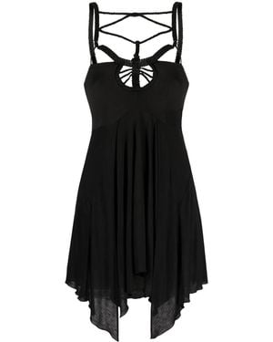 Isabel Marant Diana Macramé Jersey Short Dress - Black
