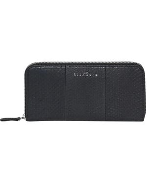 John Richmond Textured Zip Wallet - Black