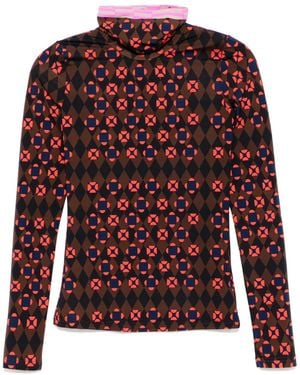 Cynthia Rowley Gemustertes T-Shirt - Rot
